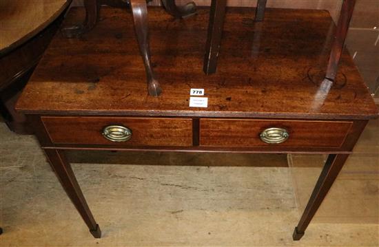 George III mahogany 2 drawer table